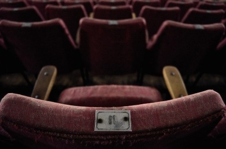 a chair in an old cinema