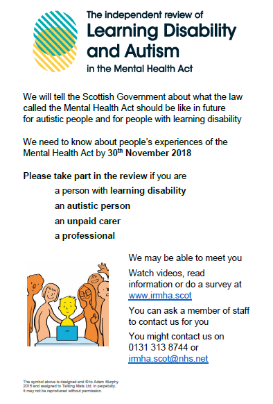 Autism and Learning Disability in the Mental Health (Scotland) Act – Important Survey