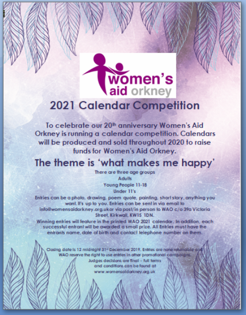 Calendar Competition for Women’s Aid Orkney