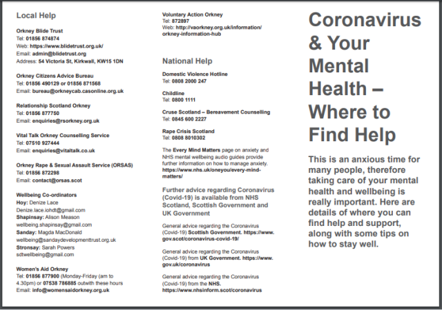 Mental Health Support Leaflet