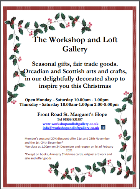 Christmas Shop at The Workshop & Loft Gallery