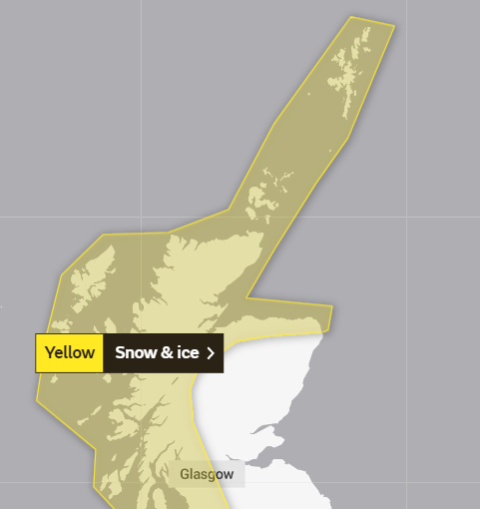 Yellow Weather Warning Snow & Ice