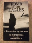 front cover of the book Tomb of the Eagles by John Hedges with a picture of a large standing stone and an eagle flying above it