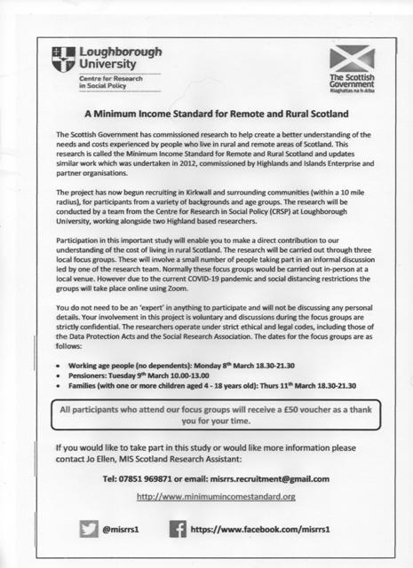 Views Sought on Cost of Living in #Kirkwall