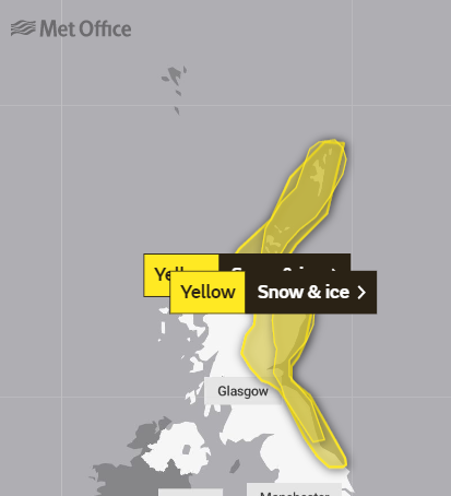 Yellow Warning for Snow & Ice #Orkney
