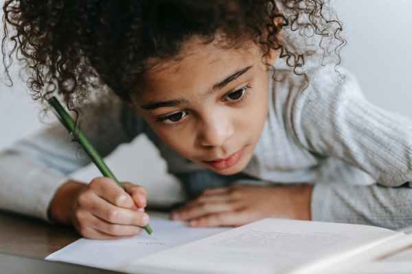 a child writing