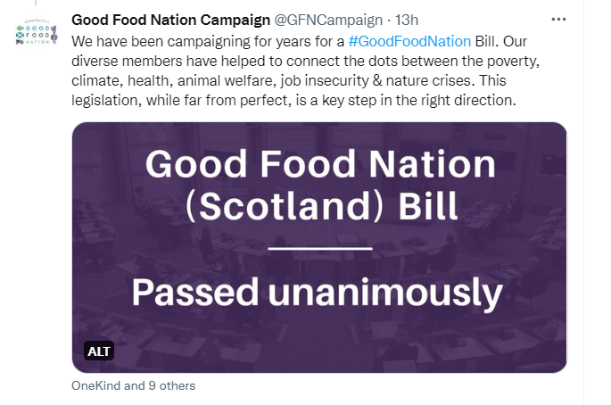 MSP Disappointed Right to Food Not Included: Good Food Nation (Scotland) Bill Passed