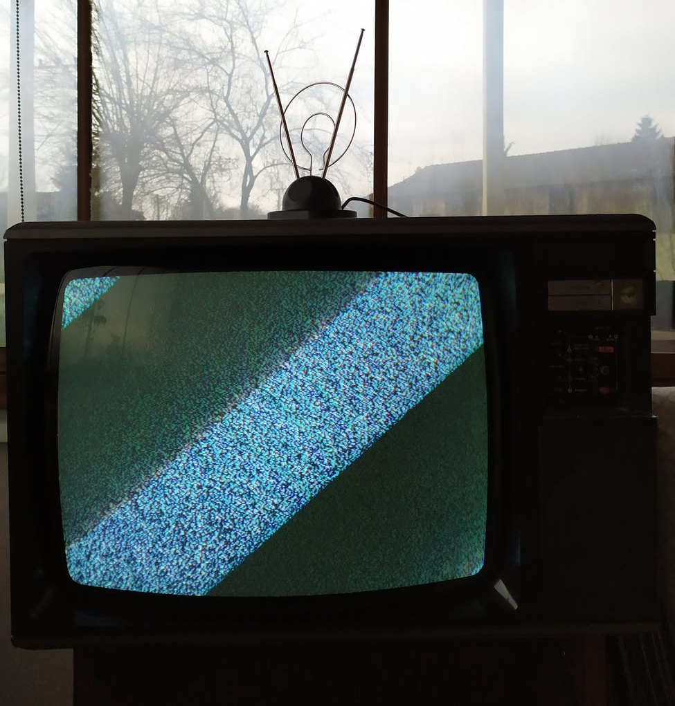 screen monitor of an old television set
