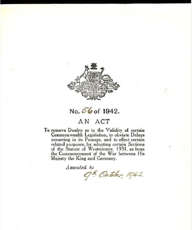 Australian Autonomy #OnThisDay