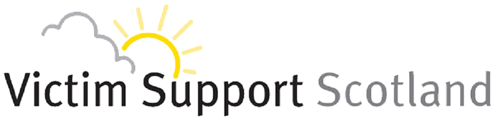Victim Support Scotland logo with a cloud behind which the sun is emerging