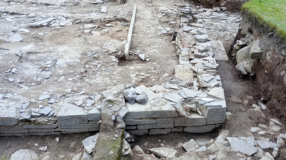 the sharp precise stone work in the remains of this early building with a rectangular shape