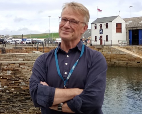 a smiling Mark Shiner at the Nav School pier