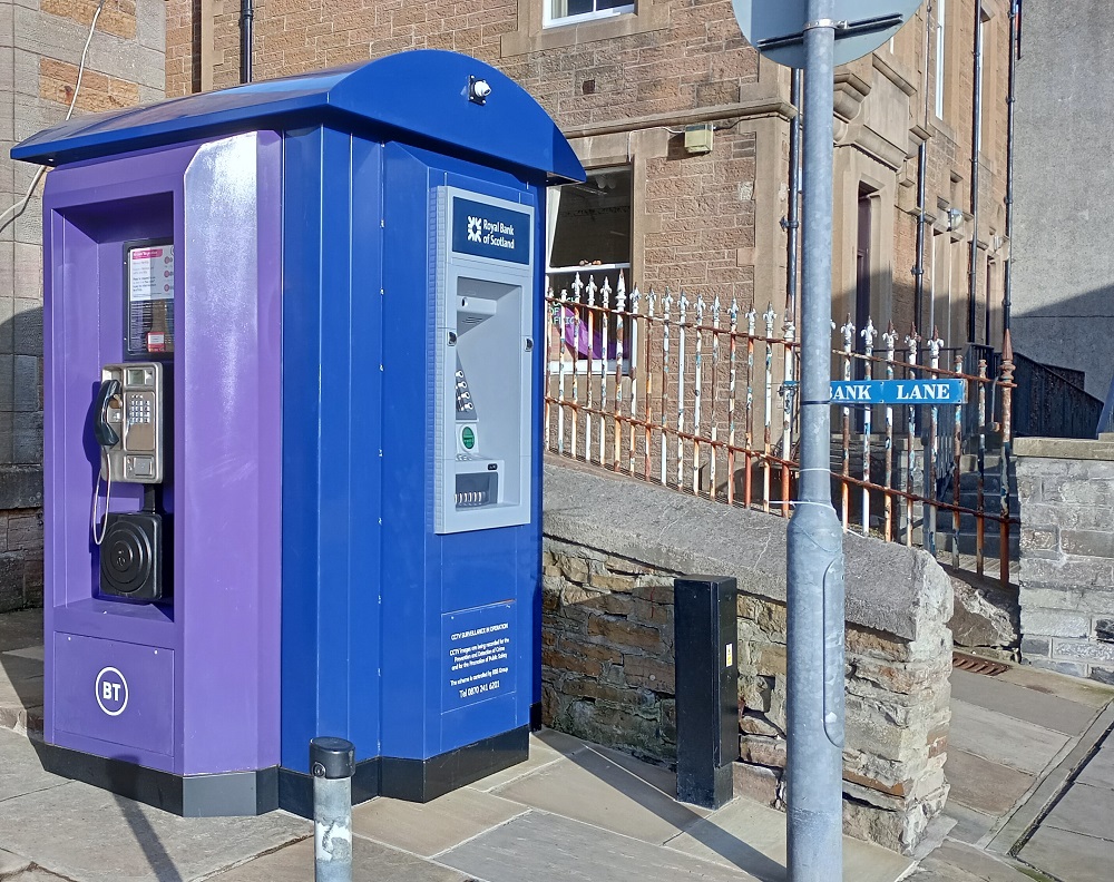 the mobile banking and phone kiosk in Stromness