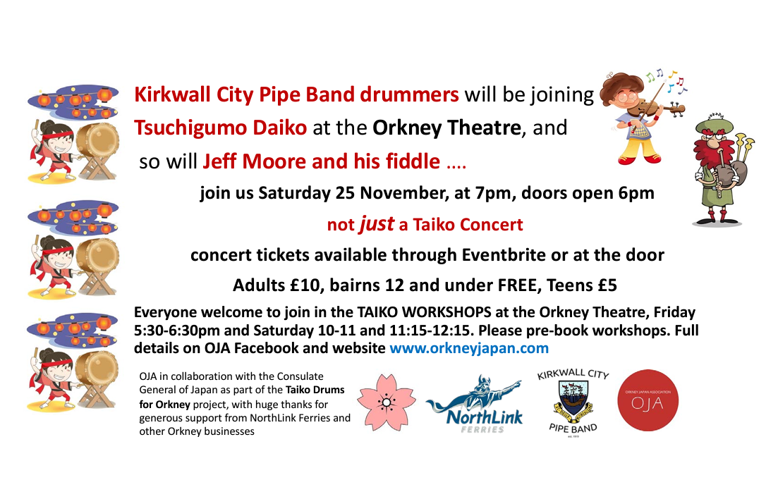 Blending Orkney sounds with Japanese beat:  Tsuchigumo Daiko at the Orkney Theatre