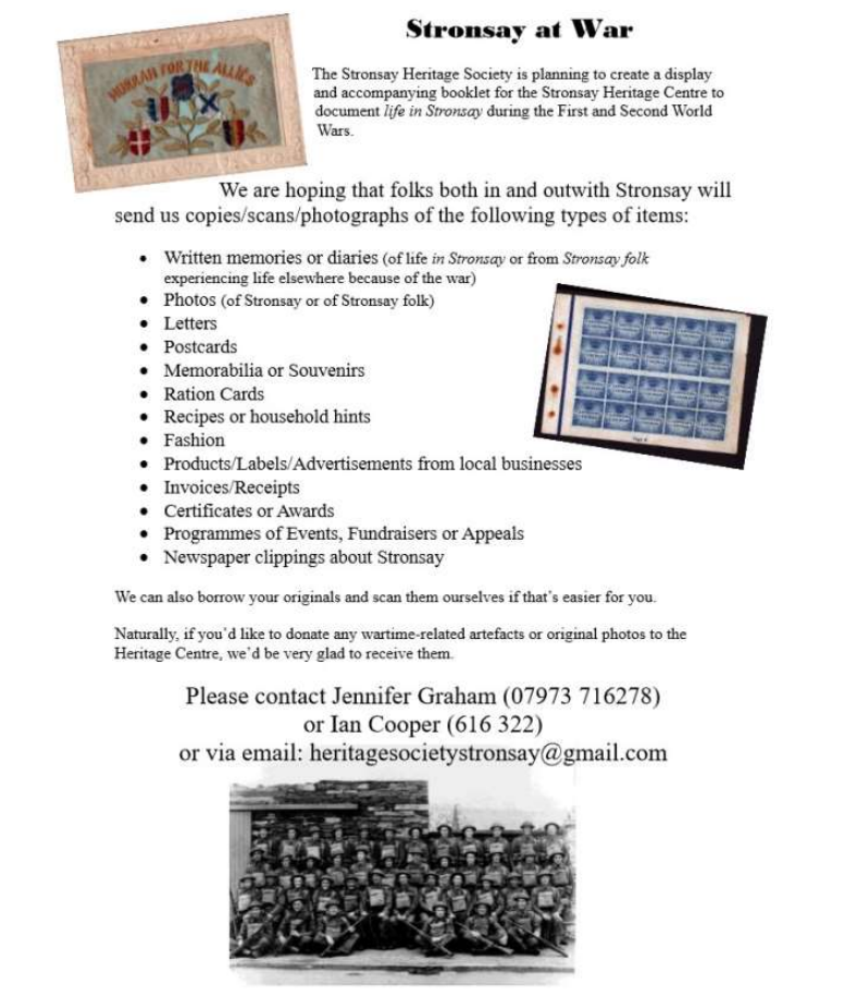 Life in Stronsay in WW1 & 2