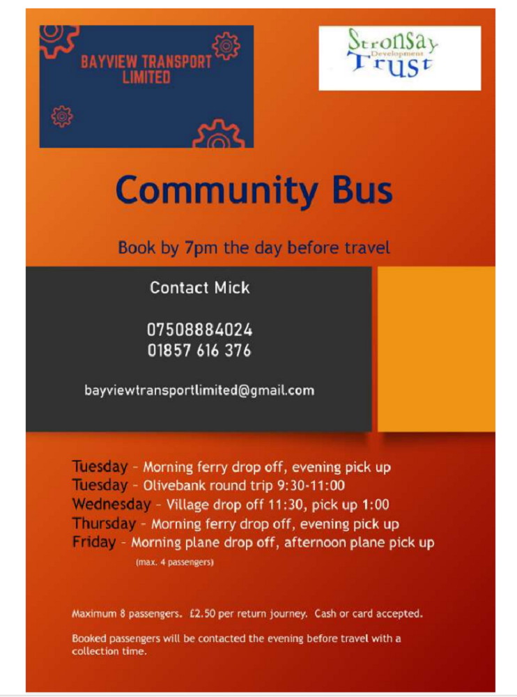Stronsay’s New Community Bus