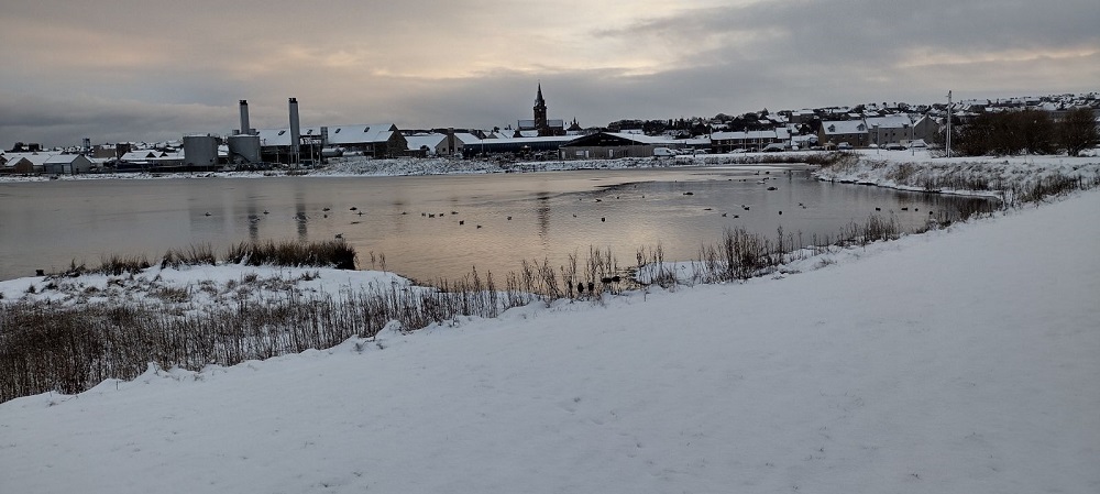 Kirkwall in a snow covering