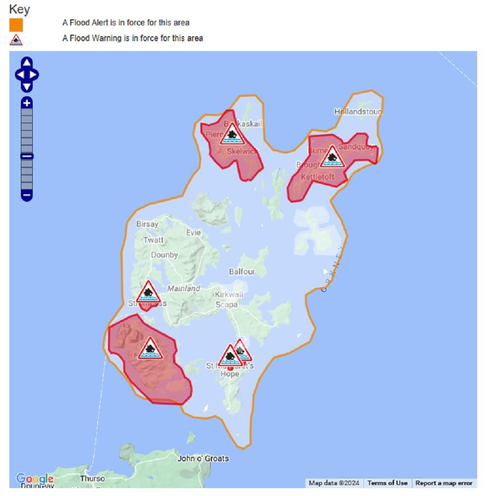 Map of area covered by Flood Warnings