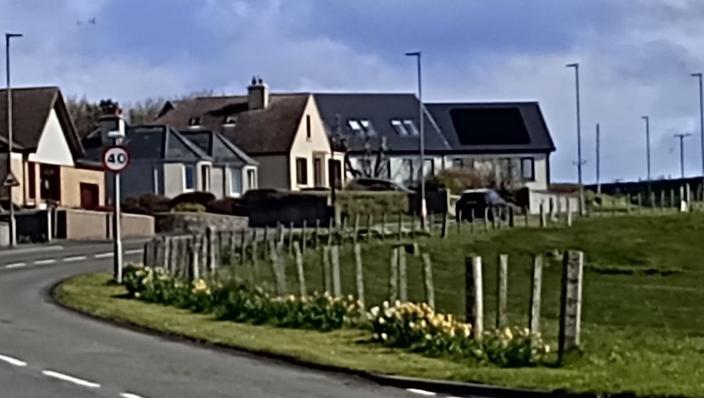 solar panels on the roof of a new built house
