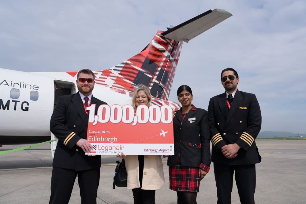 Free Flights Reward for Gemma as Loganair Marks 1 Millionth Passenger to Edinburgh