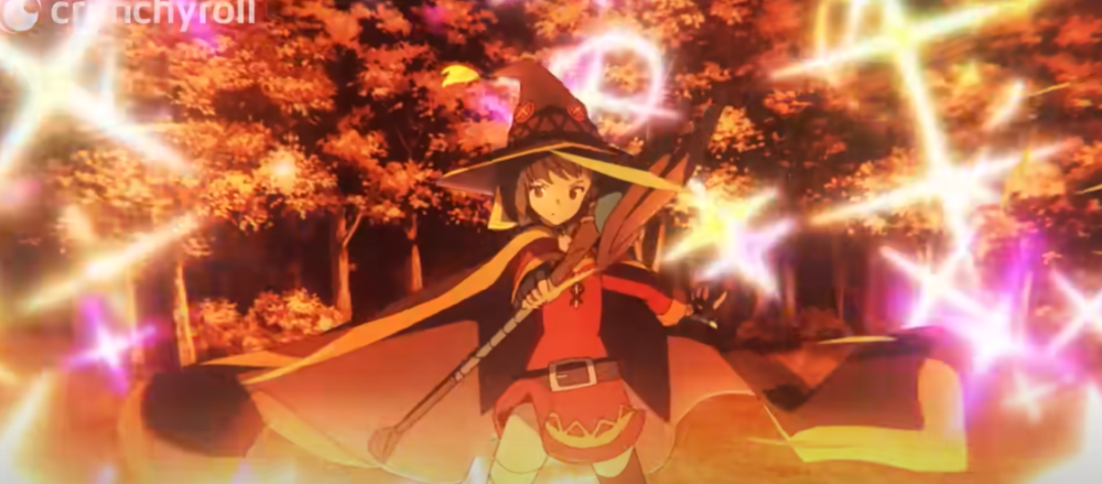 screenshot of the young witch with her magic staff