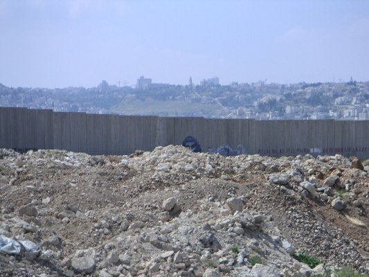 the wall built by Israel in the West Bank