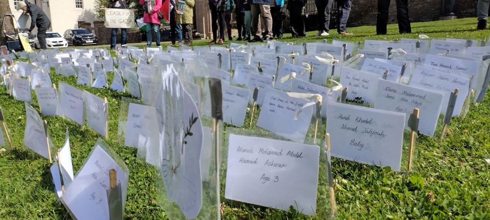 rows and rows of the names of some of those killed