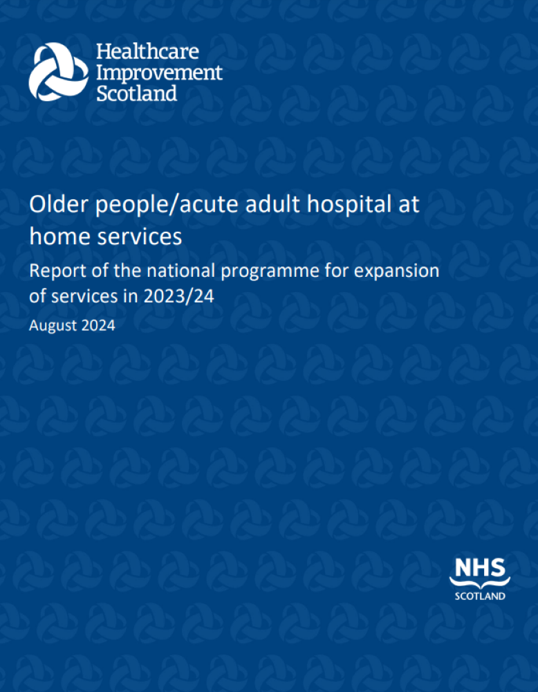 the front cover of the report Hospital at Home