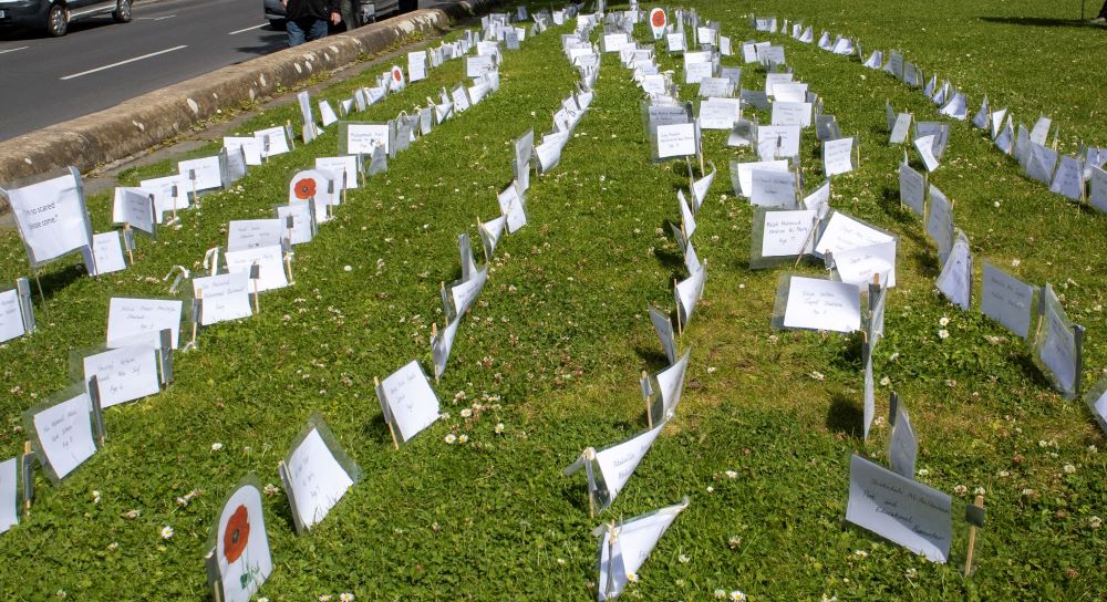 hundreds of names of those killed