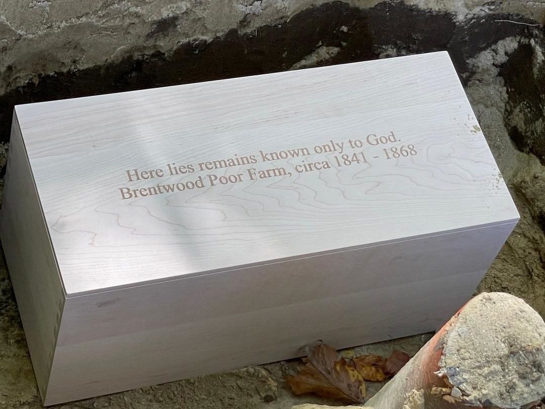 “Here lies remains only known to God, Brentwood Poor Farm, circa 1841 – 1968”