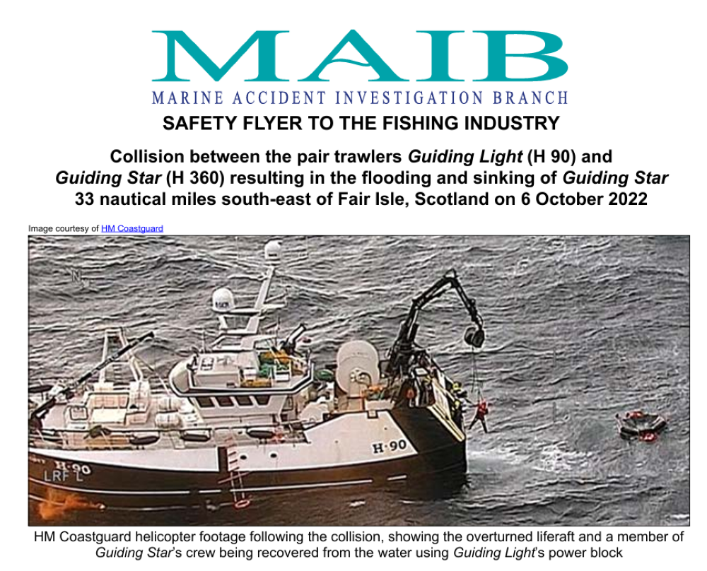 Safety Flyer Issued After MAIB Report into Collision