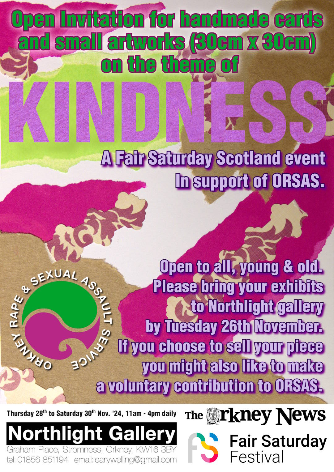 Open Call for Upcoming Exhibition ‘Kindness’, Fair Saturday Scotland