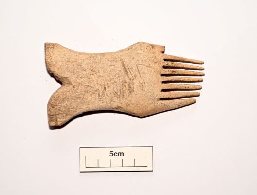 the toothed comb of a weaving baton
