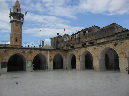 The mosque courtyard and tower
