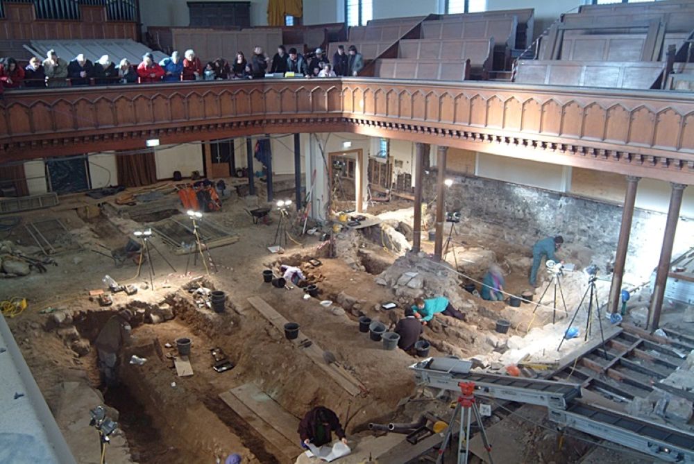 the excavations inside St Nicholas, Aberdeen