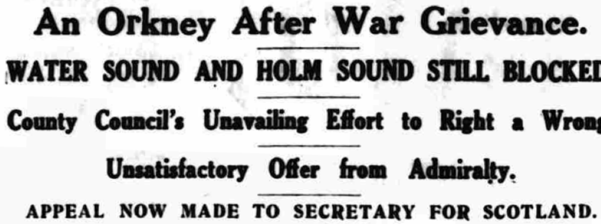 Burray Petition to The Admiralty: 100 Years Ago