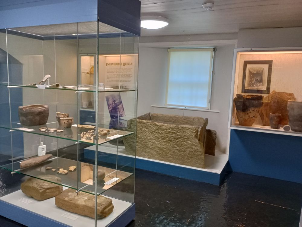 the Neolithic and early display at Orkney Museum of clay pots and stone tools