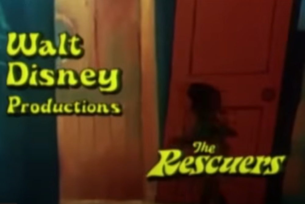 title screen for the Rescuers with shadowy image of a child