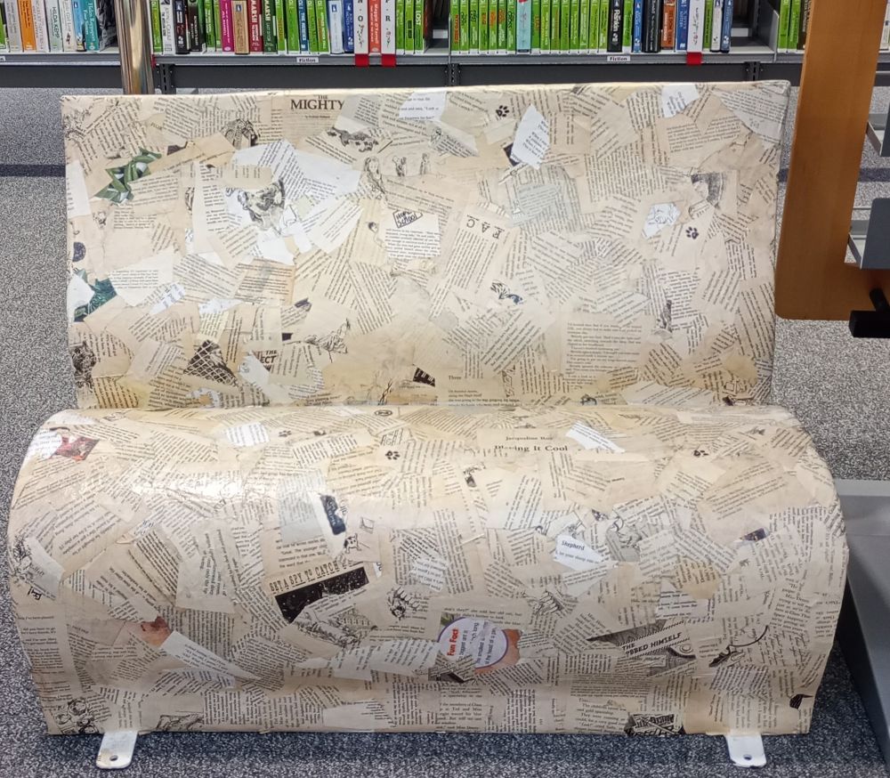 book bench in Stromness Library