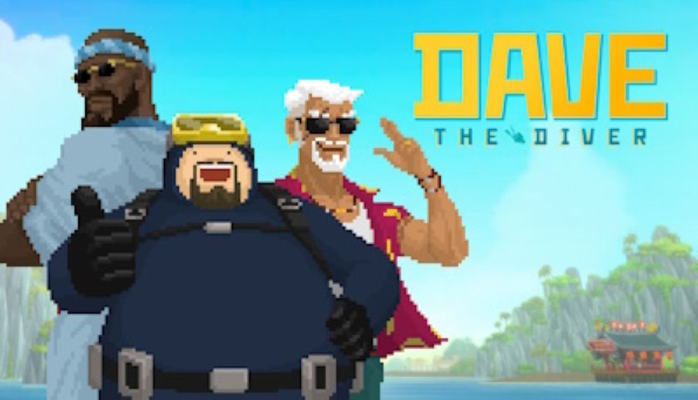 Front cover of Dave the Diver with the two main characters Chef and Dave
