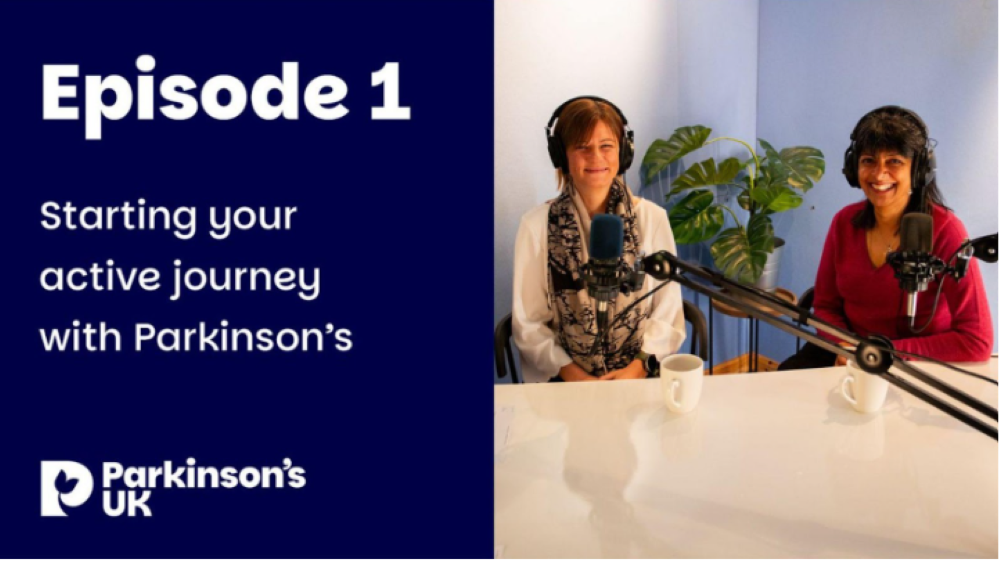 two of those taking part in the podcast sitting with earphones on and before a mircophone