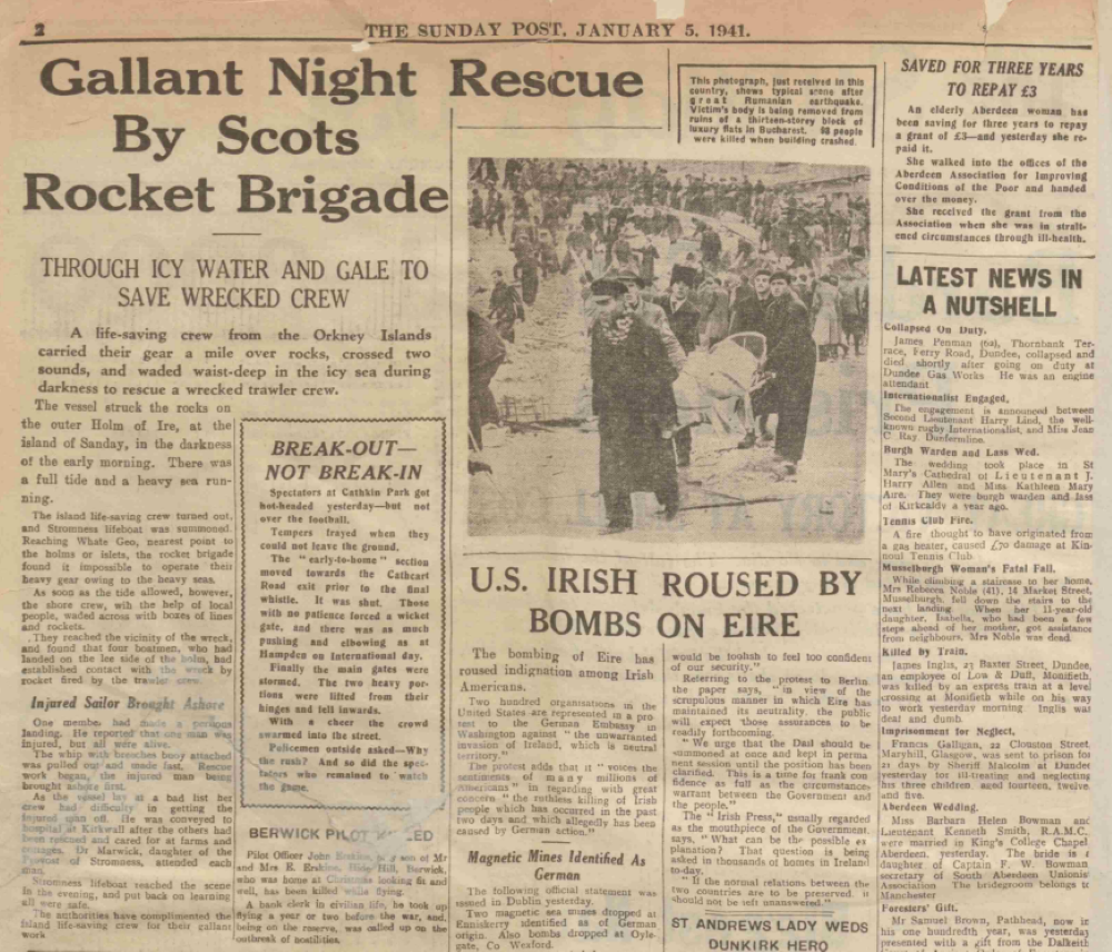 A Story of Courage :  Sanday Islanders & the Crew of the Alex Hastie, 1940.