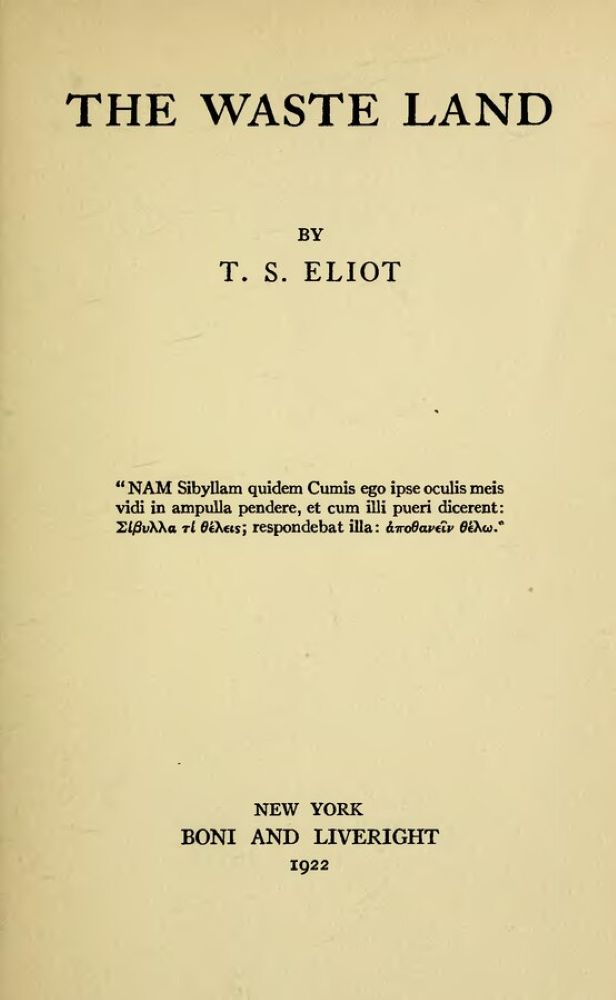 cover of The Wasteland by T S Eliot