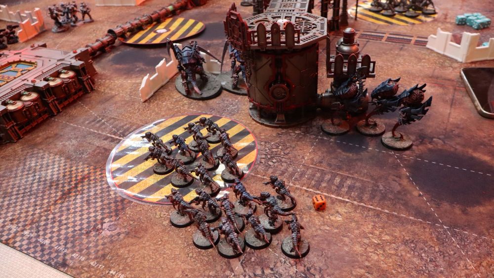 Chainswords roared. Bolters thundered. Rail fire split the air.