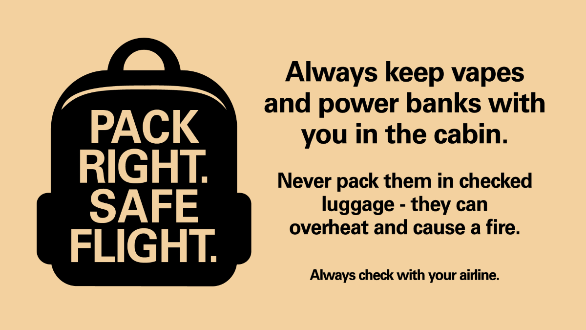 Pack Right for a Safe Flight : Advice on Lithium Batteries.