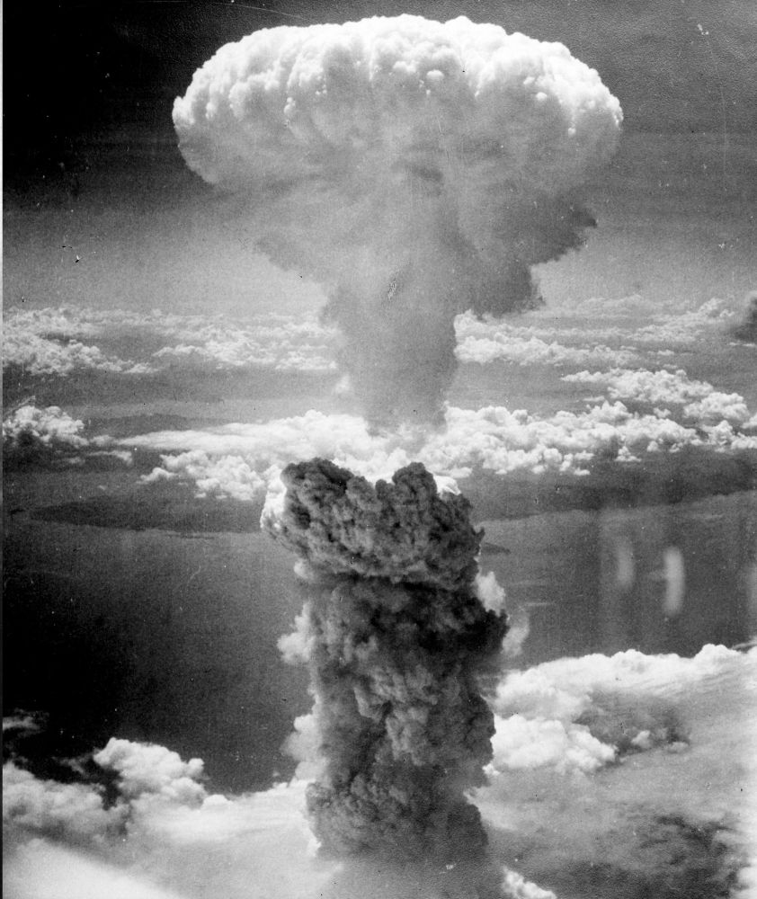 the mushroom cloud over Nagasaki